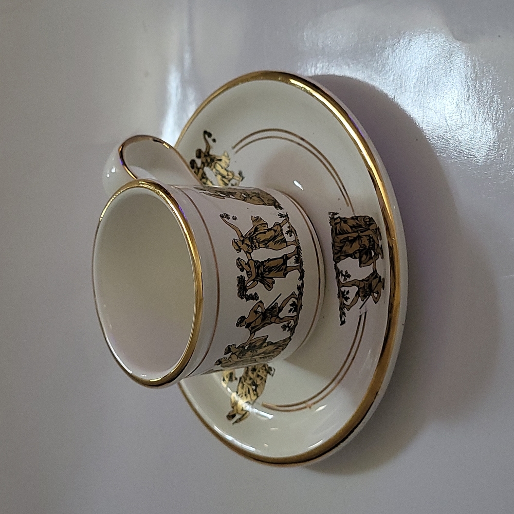 G.S. Presenta LTD demitasse cup white 24kt gold made in Rhodos Greece